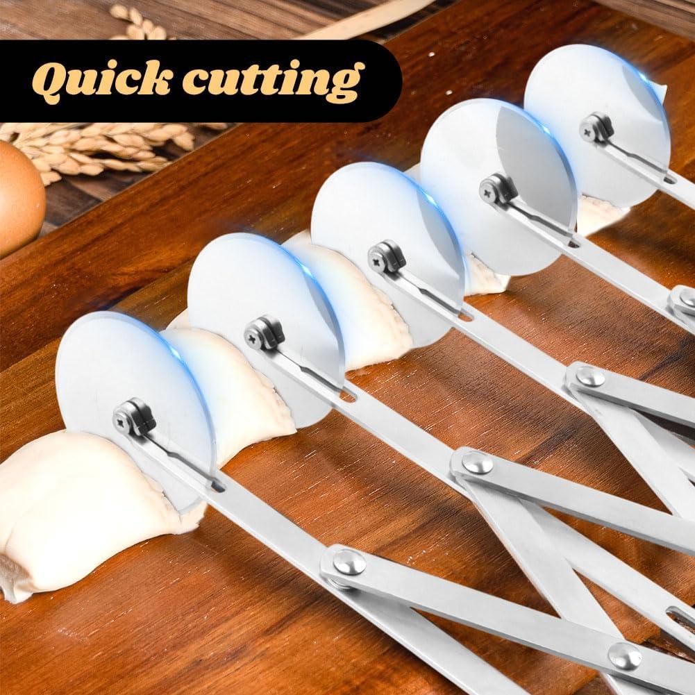 Cortador de Masa de 5 Ruedas y Doble Rueda NINEFOX Acero Inoxidable