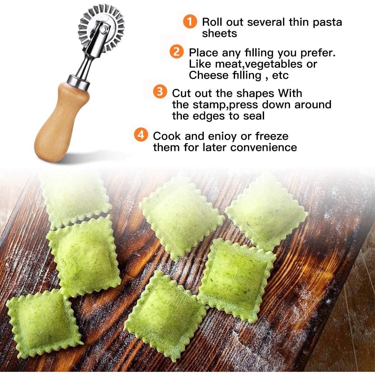 Cortador de Pasta Achoulei - Rueda de 3.3 cm para Ravioli y Pizza