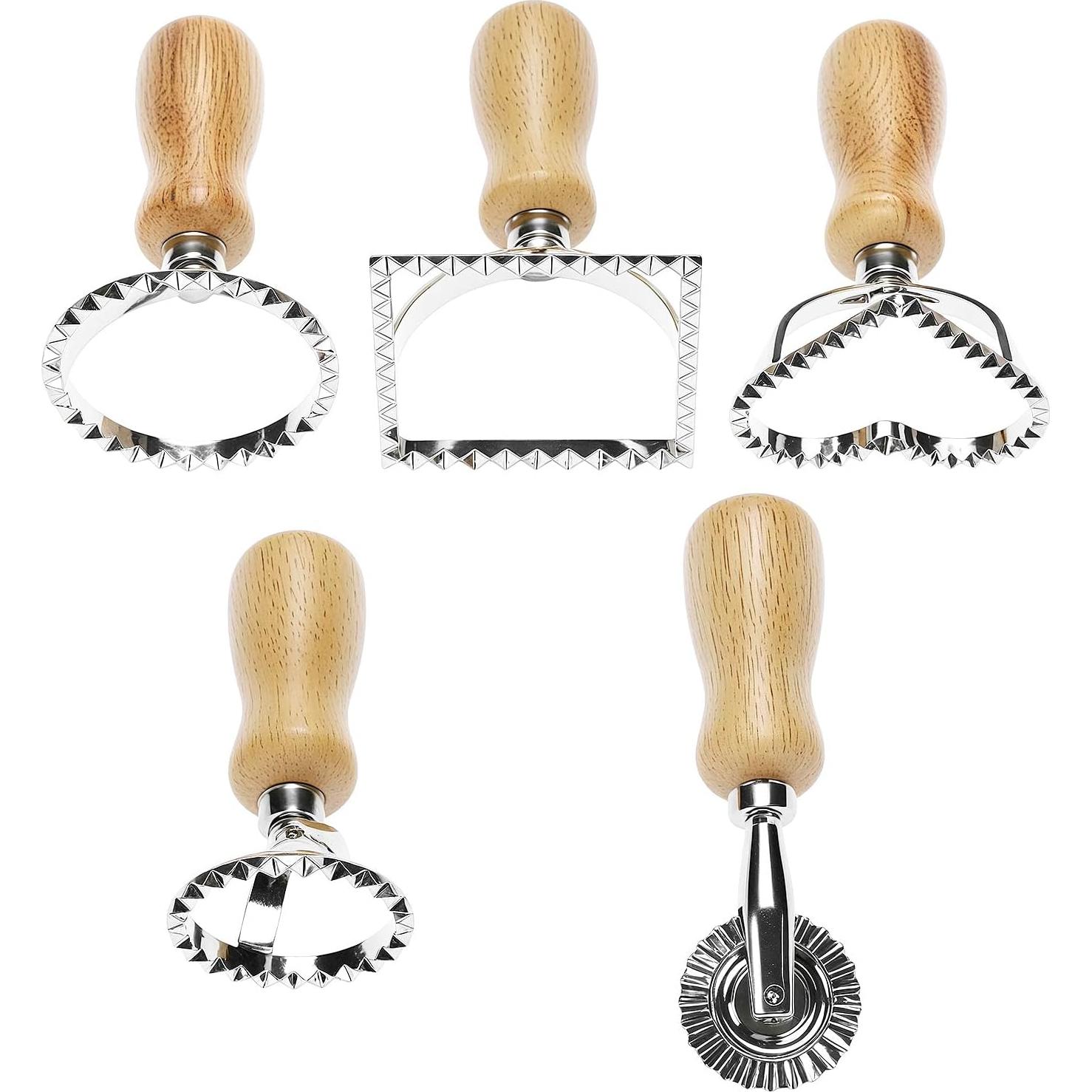 Cortador de Ravioli QWORK con Rueda Rodante y Mango de Madera