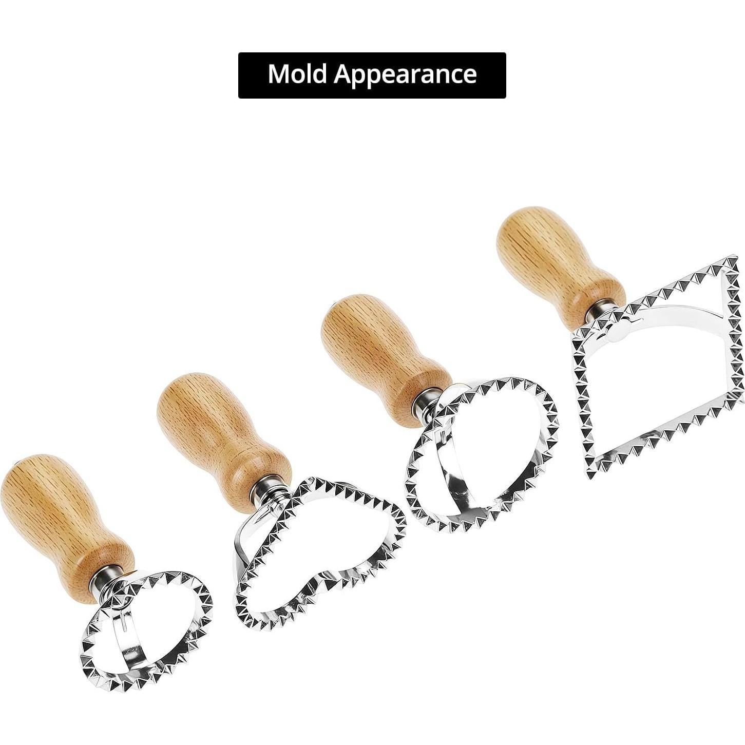 Cortador de Ravioli QWORK con Rueda Rodante y Mango de Madera