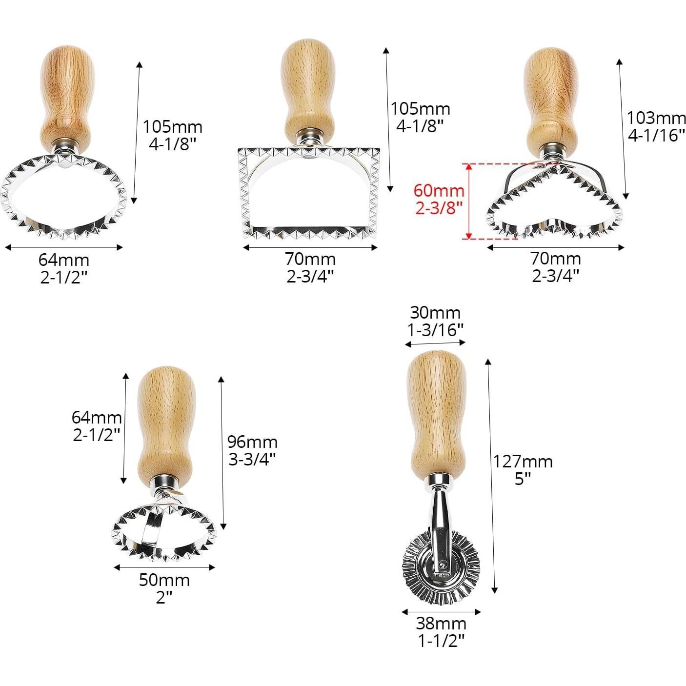 Cortador de Ravioli QWORK con Rueda Rodante y Mango de Madera