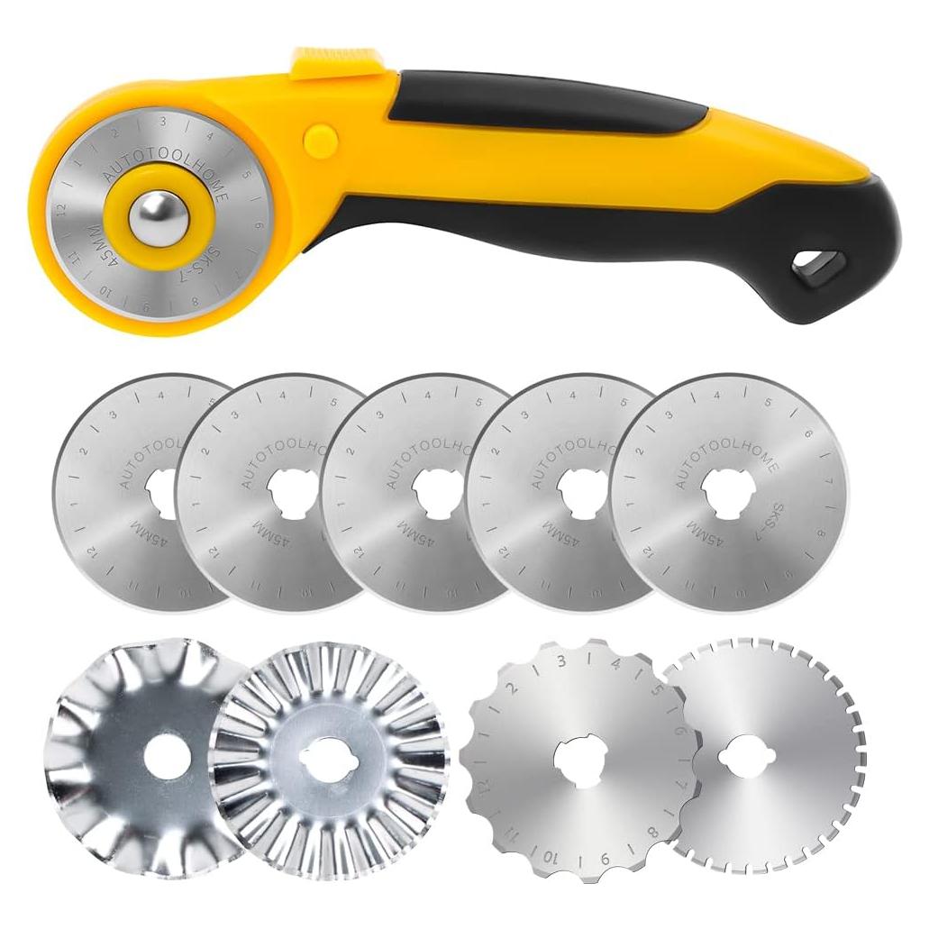 Cortador Rotativo 45mm Autotoolhome con 9 Cuchillas Reemplazables