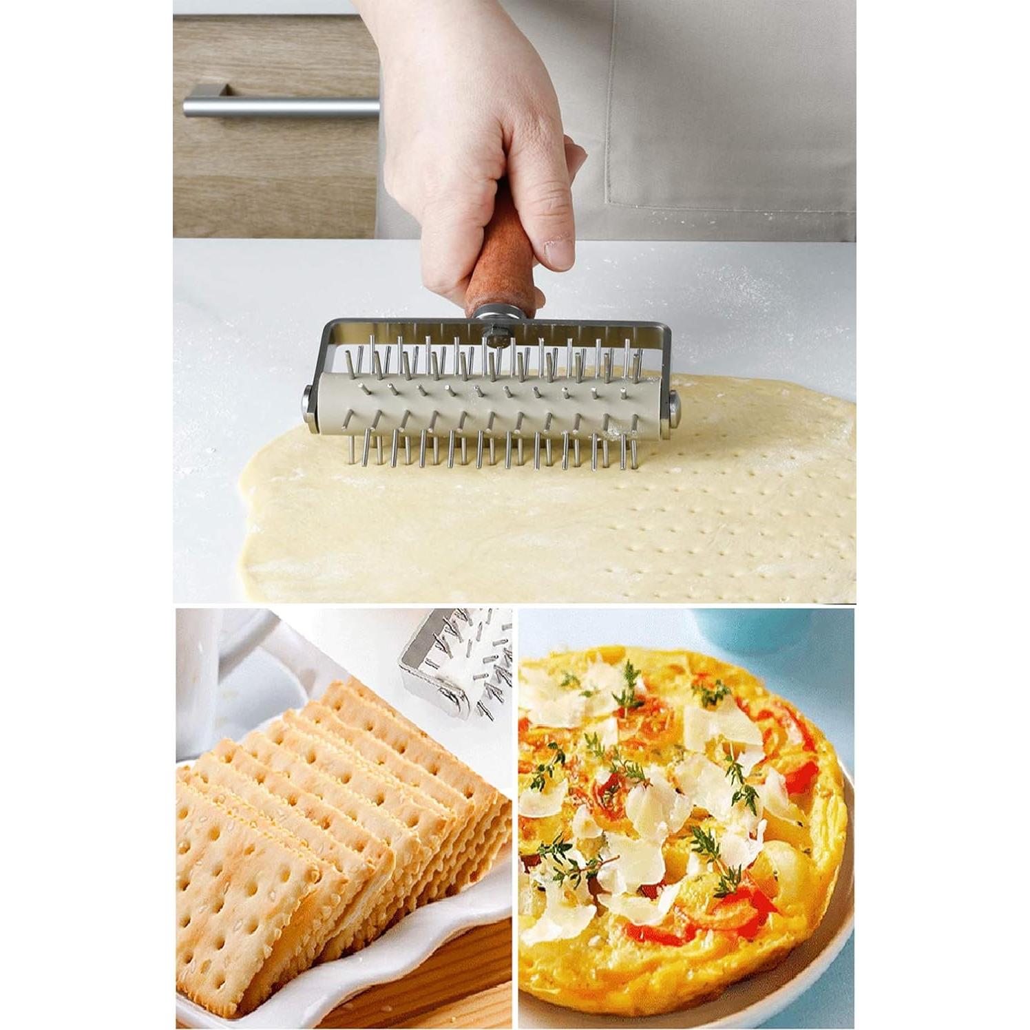 Rodillo para Masa de Pizza AMPSEVEN con Púas de Acero Inoxidable