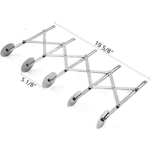 Cortador de Masa Ajustable XIZHI de Acero Inoxidable 5 Ruedas 24.45 cm
