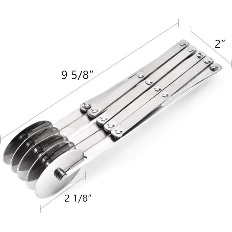 Cortador de Masa Ajustable XIZHI de Acero Inoxidable 5 Ruedas 24.45 cm