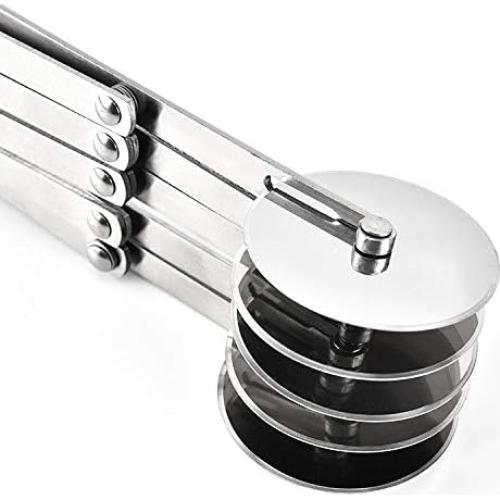 Cortador de Masa Ajustable XIZHI de Acero Inoxidable 5 Ruedas 24.45 cm