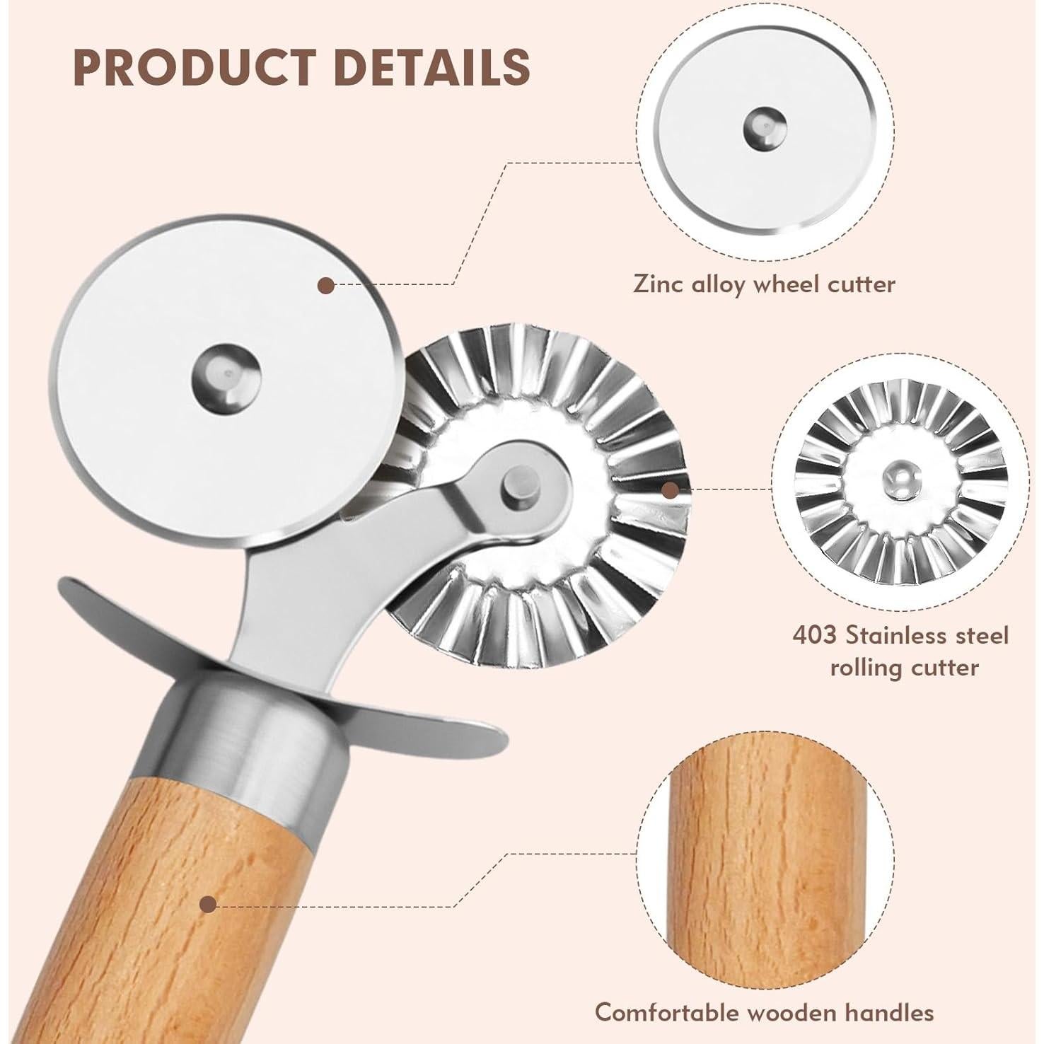 Rueda Cortadora de Pasta FLATRI - Doble Cabeza para Ravioli y Pizza