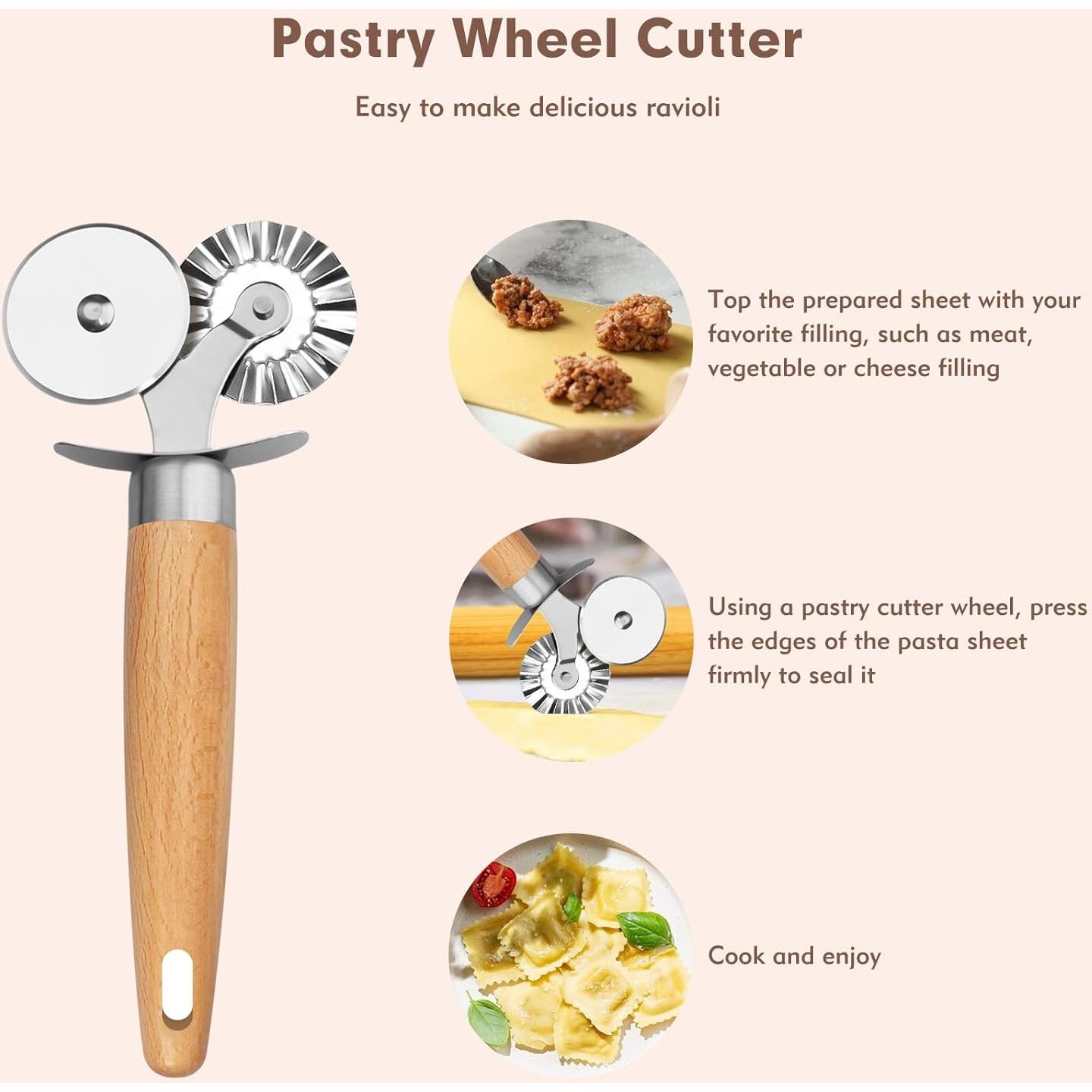 Rueda Cortadora de Pasta FLATRI - Doble Cabeza para Ravioli y Pizza