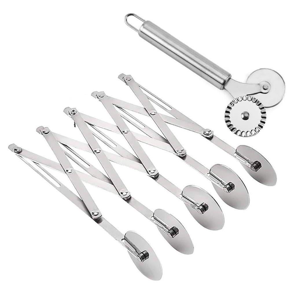 Cortador de Pasteles y Pizza Odowalker Acero Inoxidable 2 Piezas