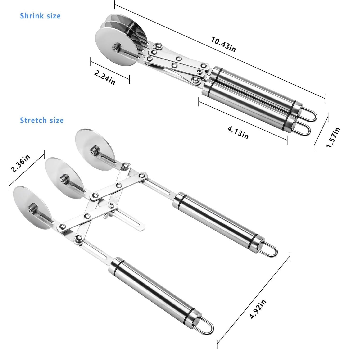 Cortador de Masa Expandible AGUMINY 3 Ruedas Acero Inoxidable