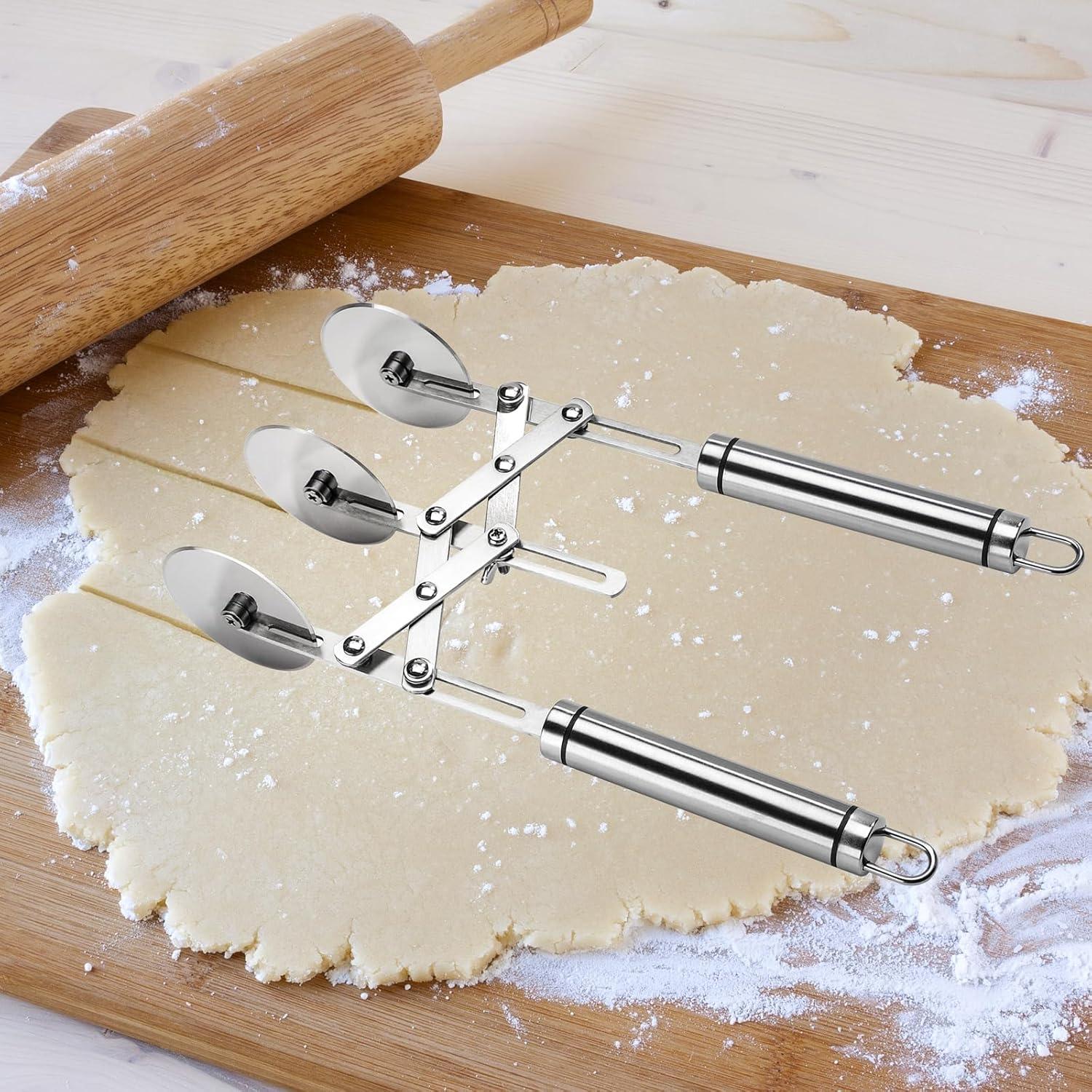 Cortador de Masa Expandible AGUMINY 3 Ruedas Acero Inoxidable