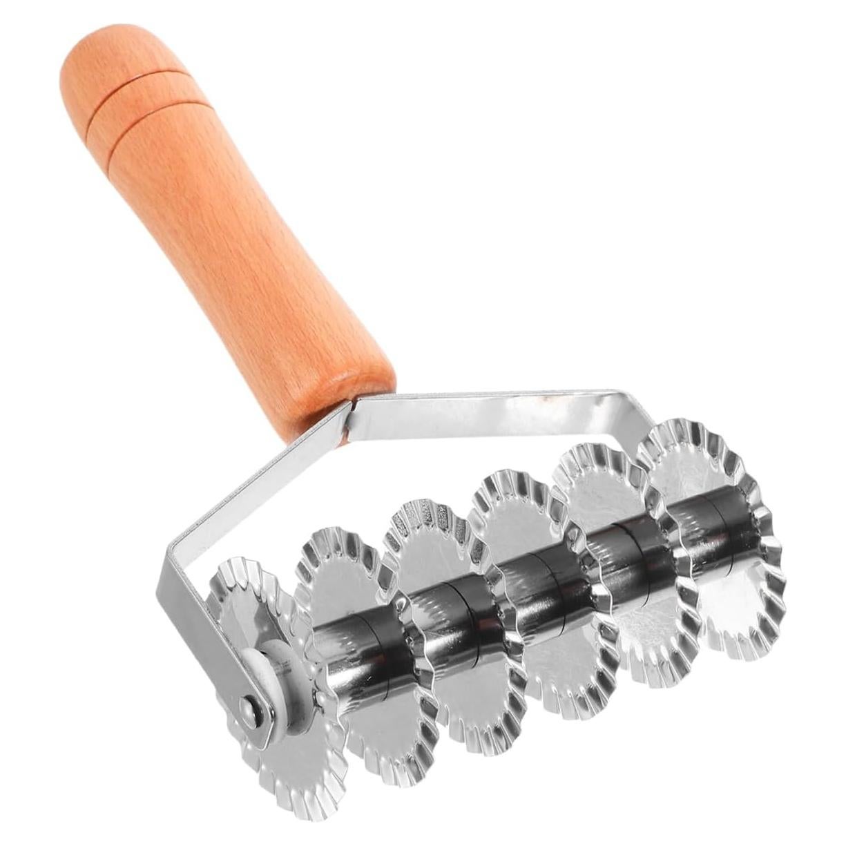 Rodillo de Rejilla PRETYZOOM 20.5 cm Acero Inoxidable Madera