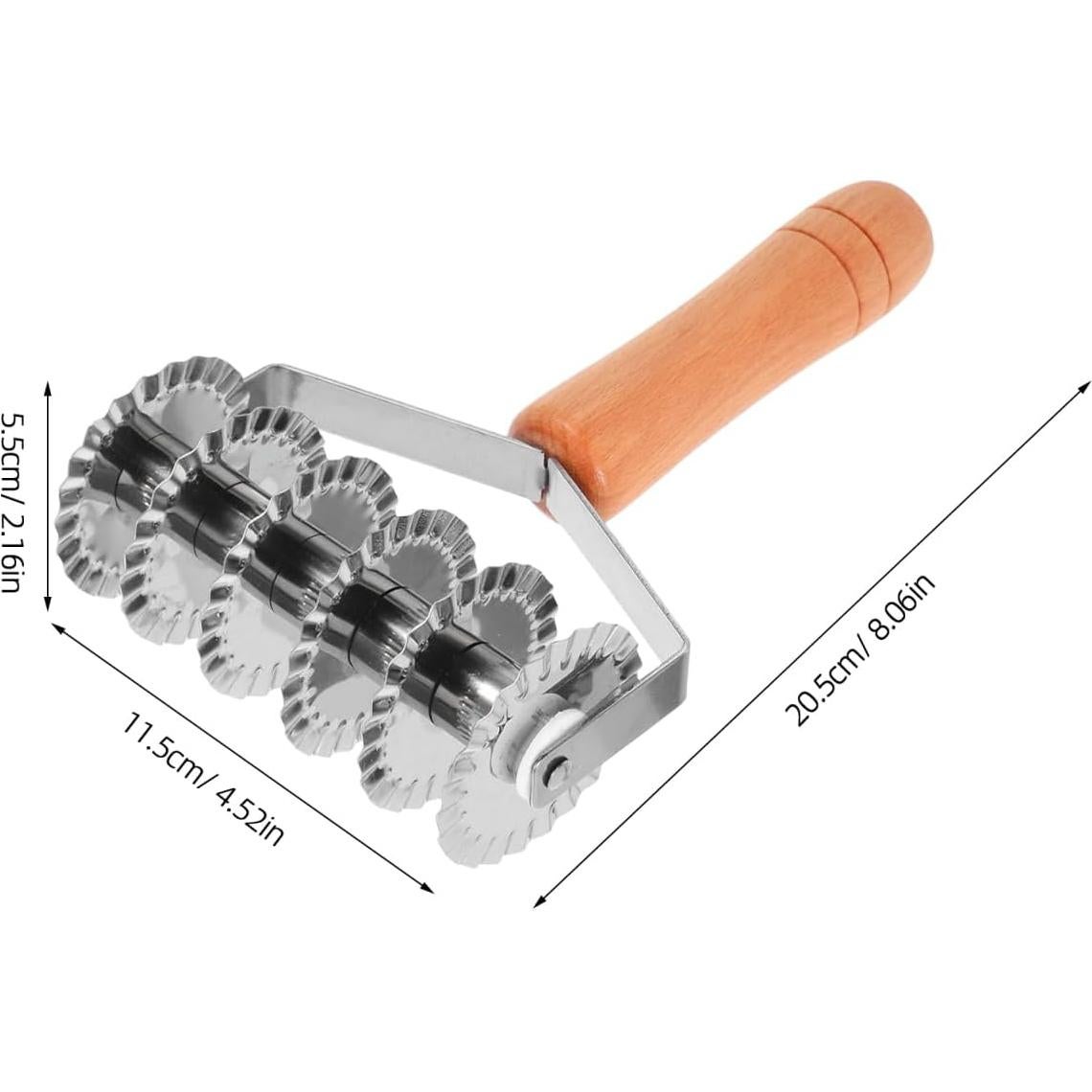 Rodillo de Rejilla PRETYZOOM 20.5 cm Acero Inoxidable Madera