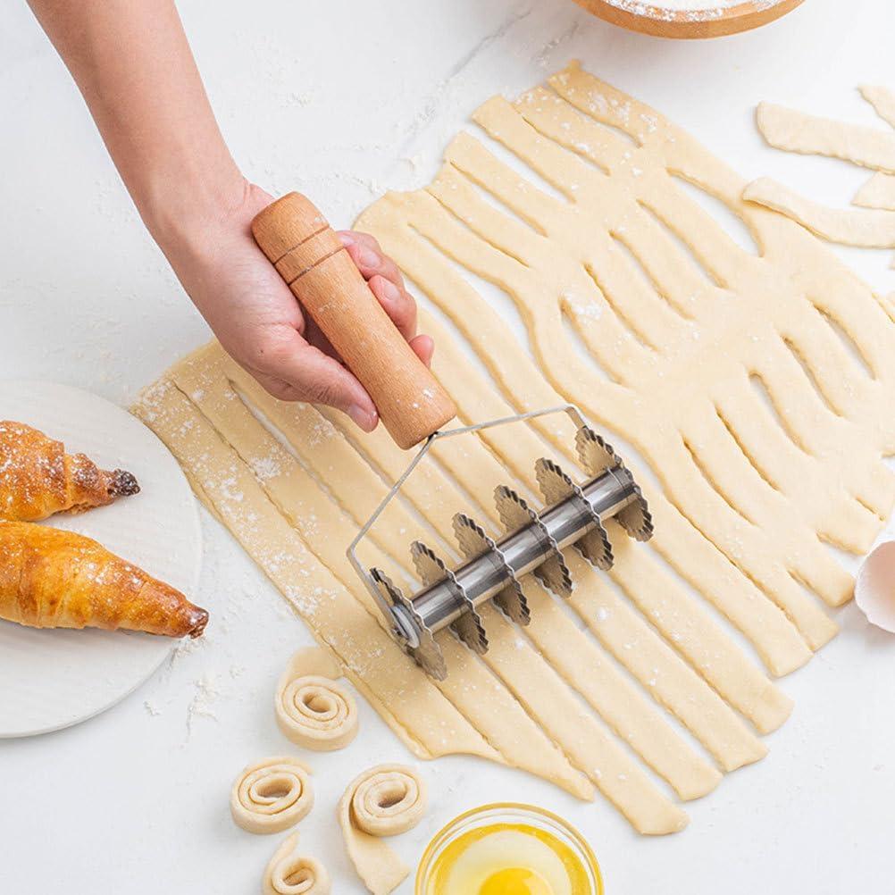 Rodillo de Rejilla PRETYZOOM 20.5 cm Acero Inoxidable Madera