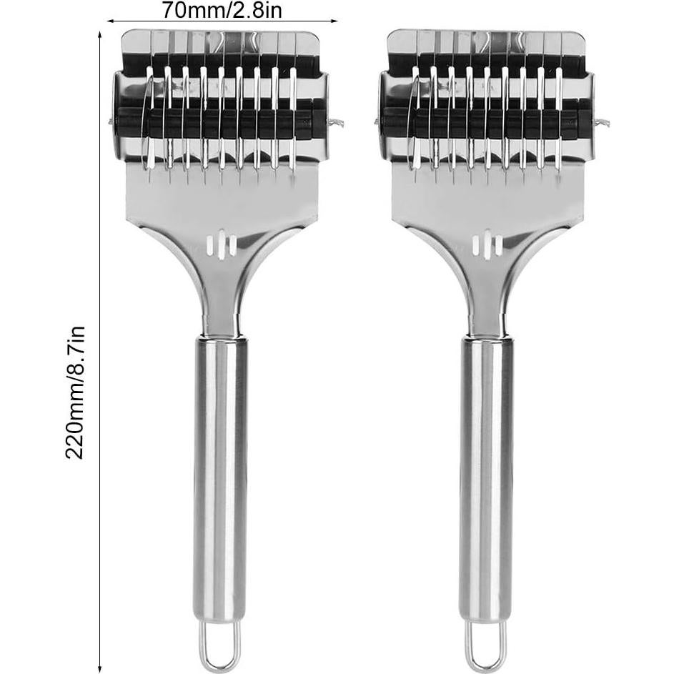 Rodillo de Pasta 2 Pcs Zerodis Acero Inoxidable Ergonomico