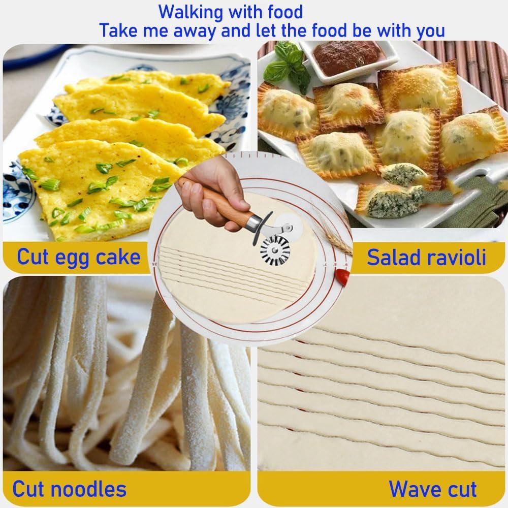 Cortador de Masa de Acero Inoxidable MTOMDY con Mango de Madera