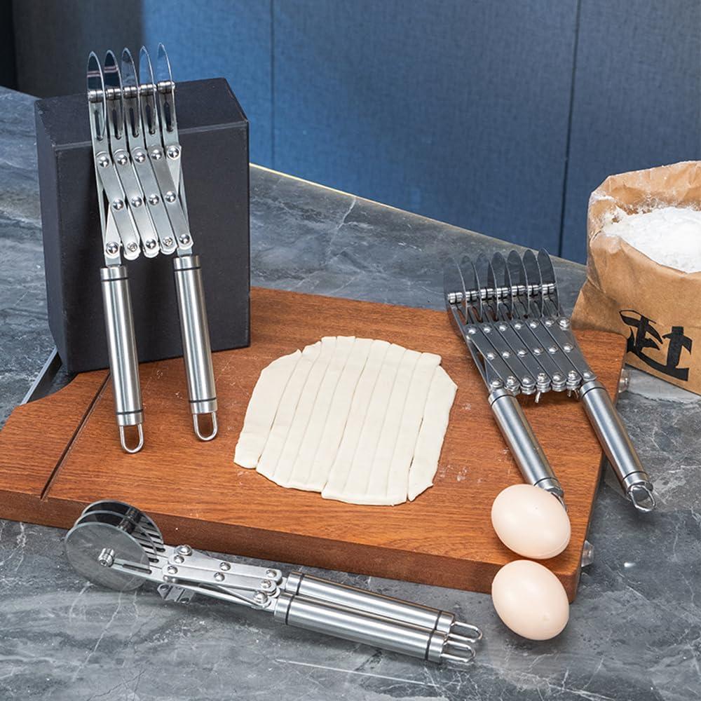 Cortador de Masa de 7 Ruedas MTOMDY Acero Inoxidable 33.8 cm