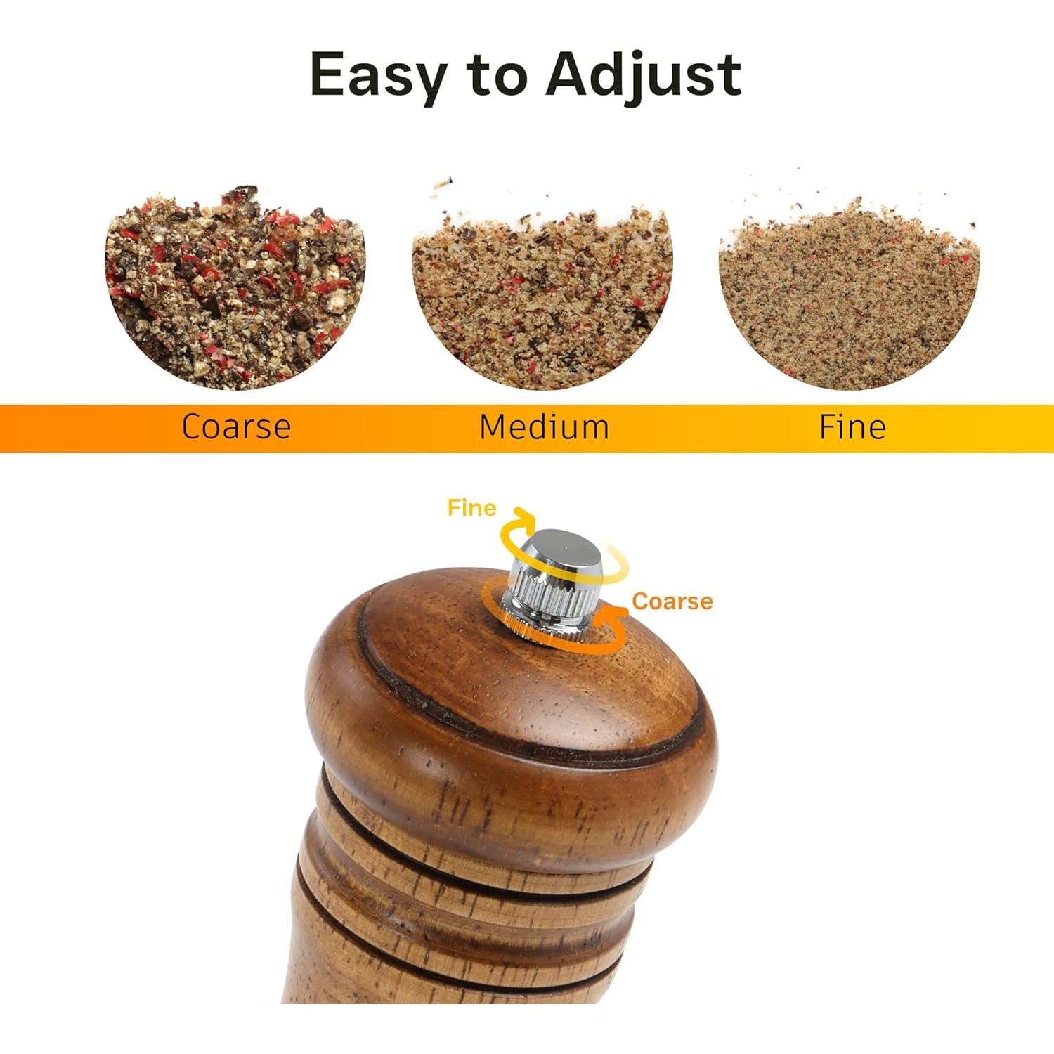 Juego de Molinillos de Sal y Pimienta M JINGMEI 20 cm Madera Roble