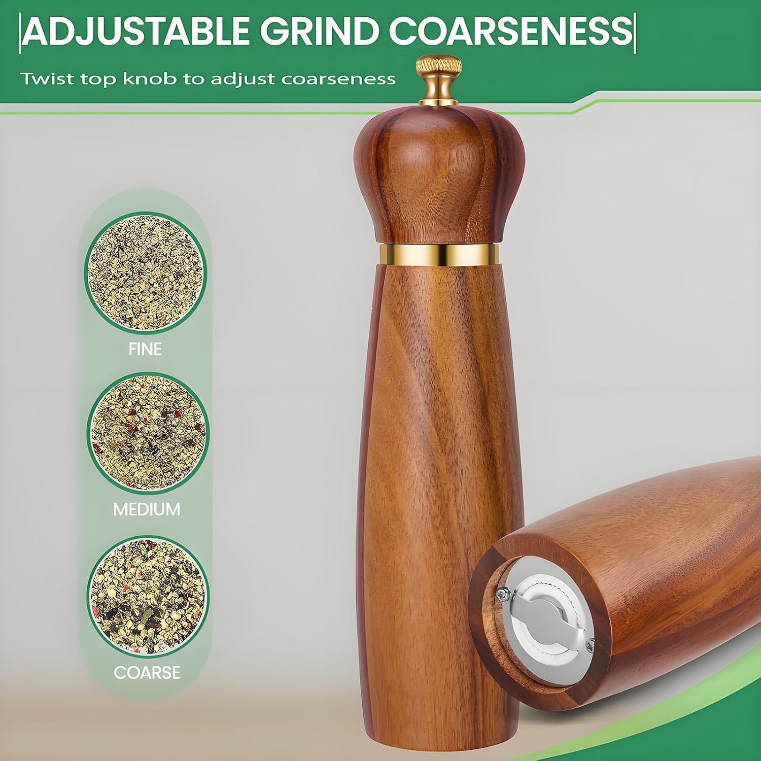 Juego de Molinillos de Sal y Pimienta Mosuniro 20.32 cm Ajustable