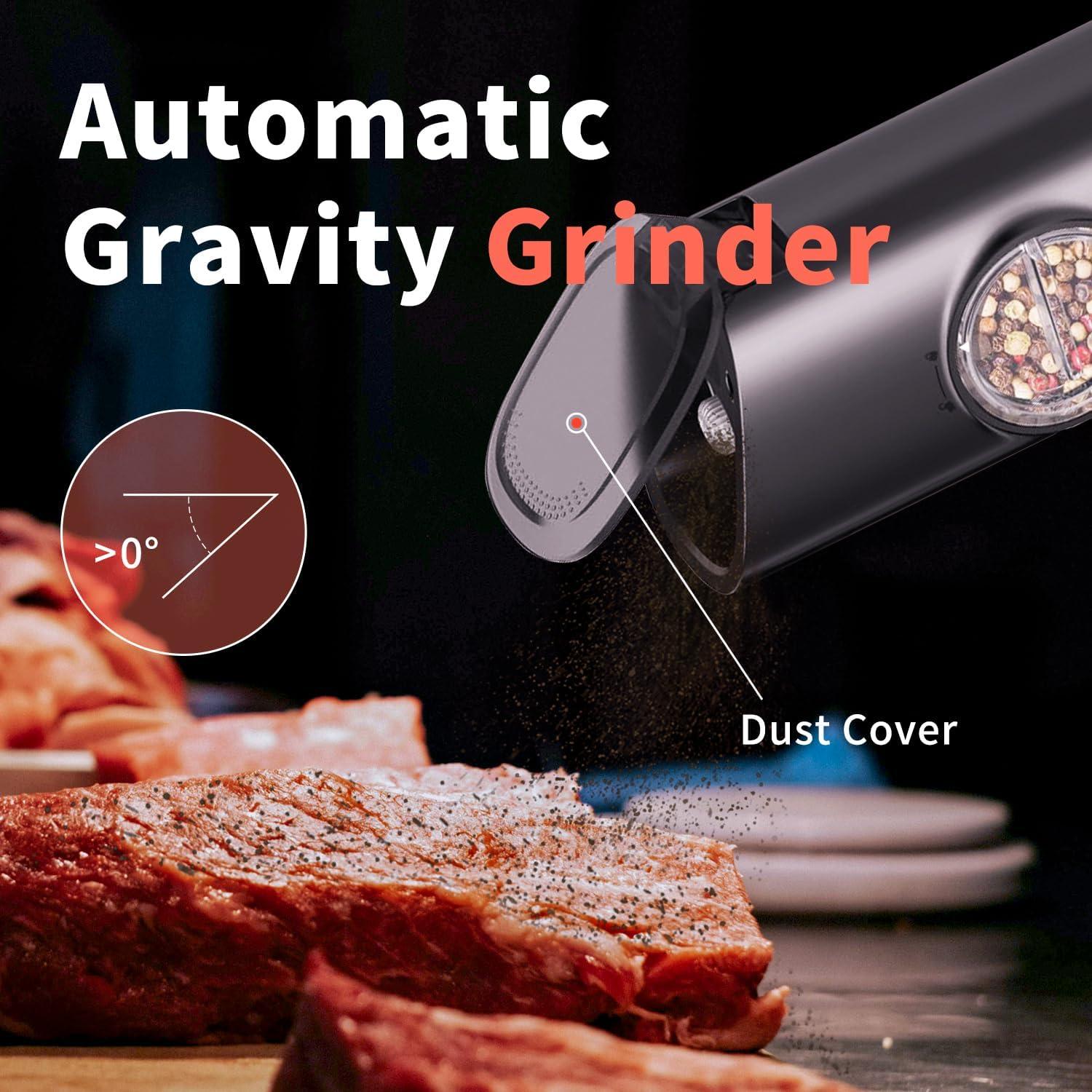 Juego de Molinillos Eléctricos de Sal y Pimienta Acero Inoxidable