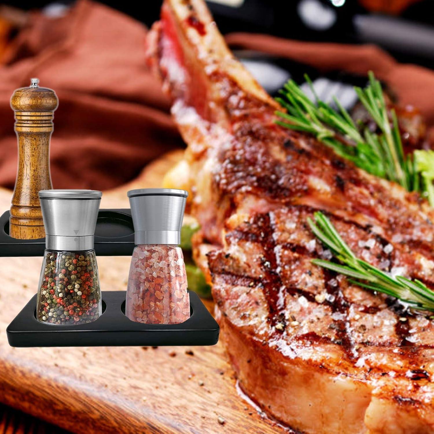 Bandeja de Madera para Molinillos de Sal y Pimienta WOHENI