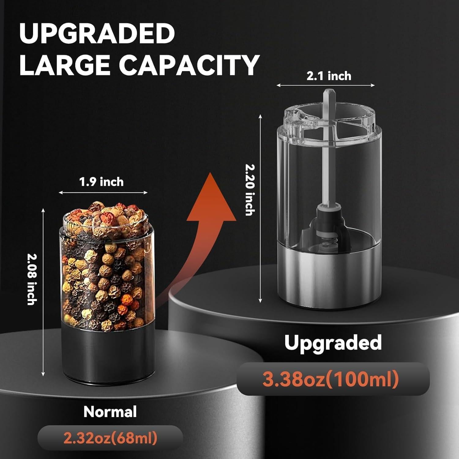 Juego de Molinillos Eléctricos de Sal y Pimienta Yumcian 100ml