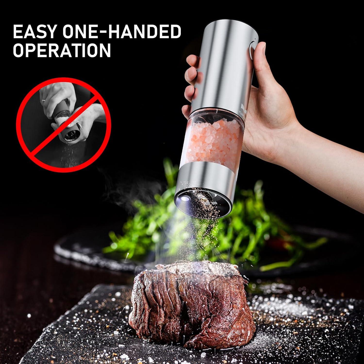 Juego de Molinillos Eléctricos de Sal y Pimienta Yumcian 100ml