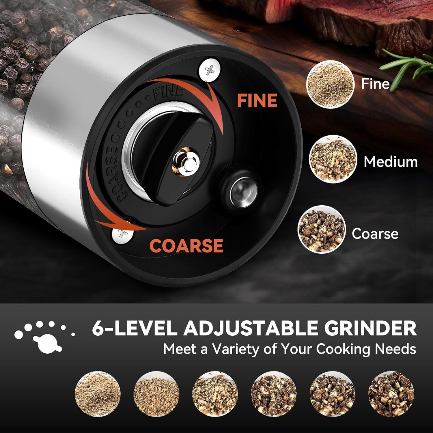 Juego de Molinillos Eléctricos de Sal y Pimienta Yumcian 100ml