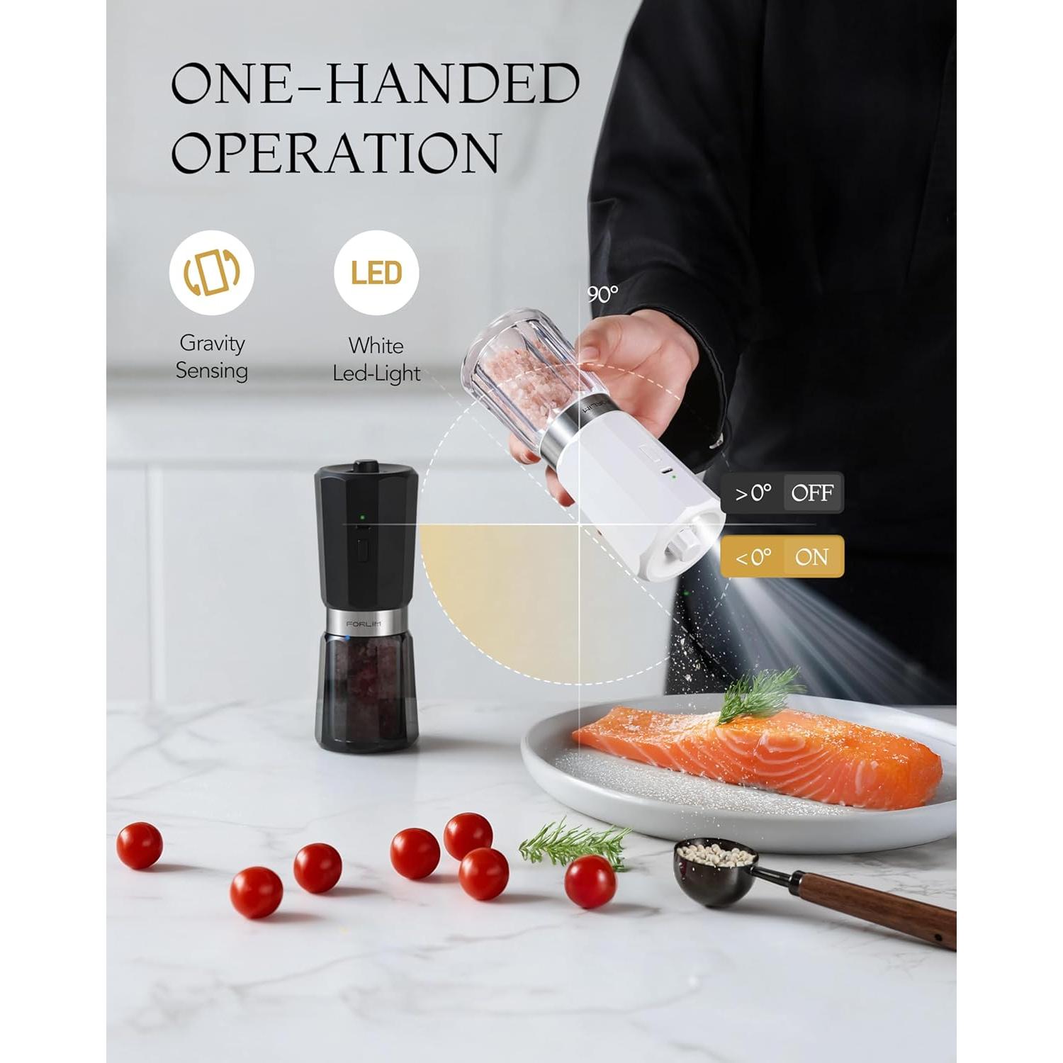 Juego de Molinillos Eléctricos de Sal y Pimienta FORLIM 800mAh