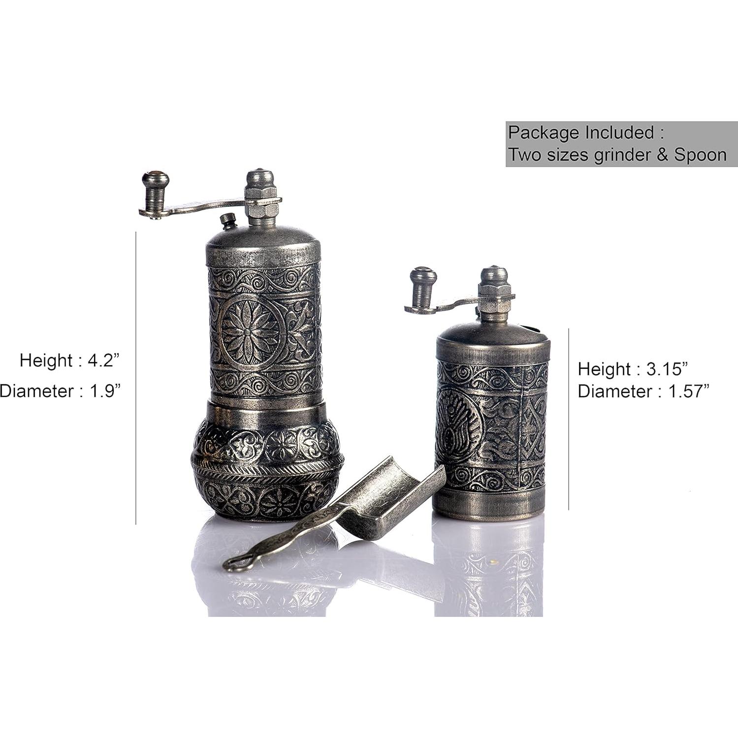 Molinillo de Especias Manual MOOGCO - Hierro Fundido Plata Oscura