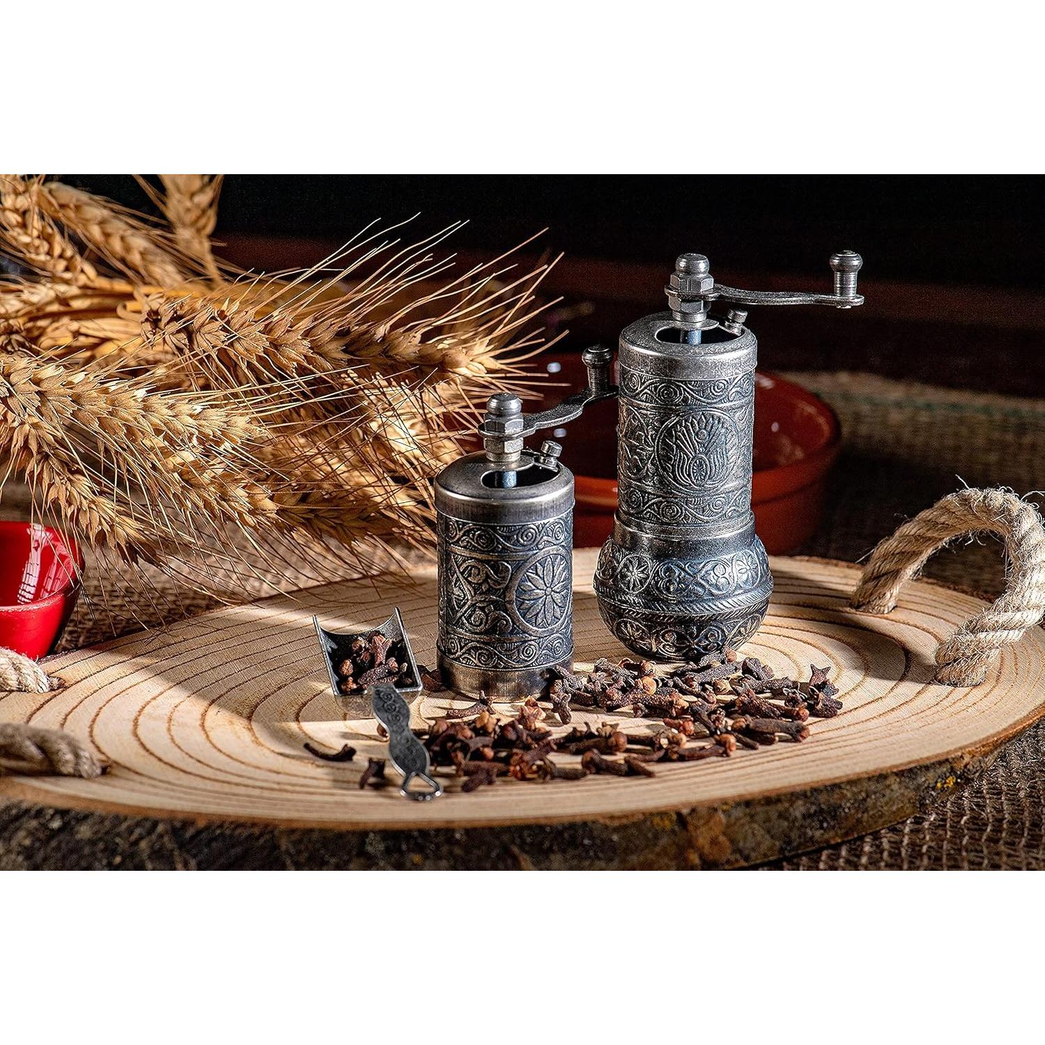 Molinillo de Especias Manual MOOGCO - Hierro Fundido Plata Oscura