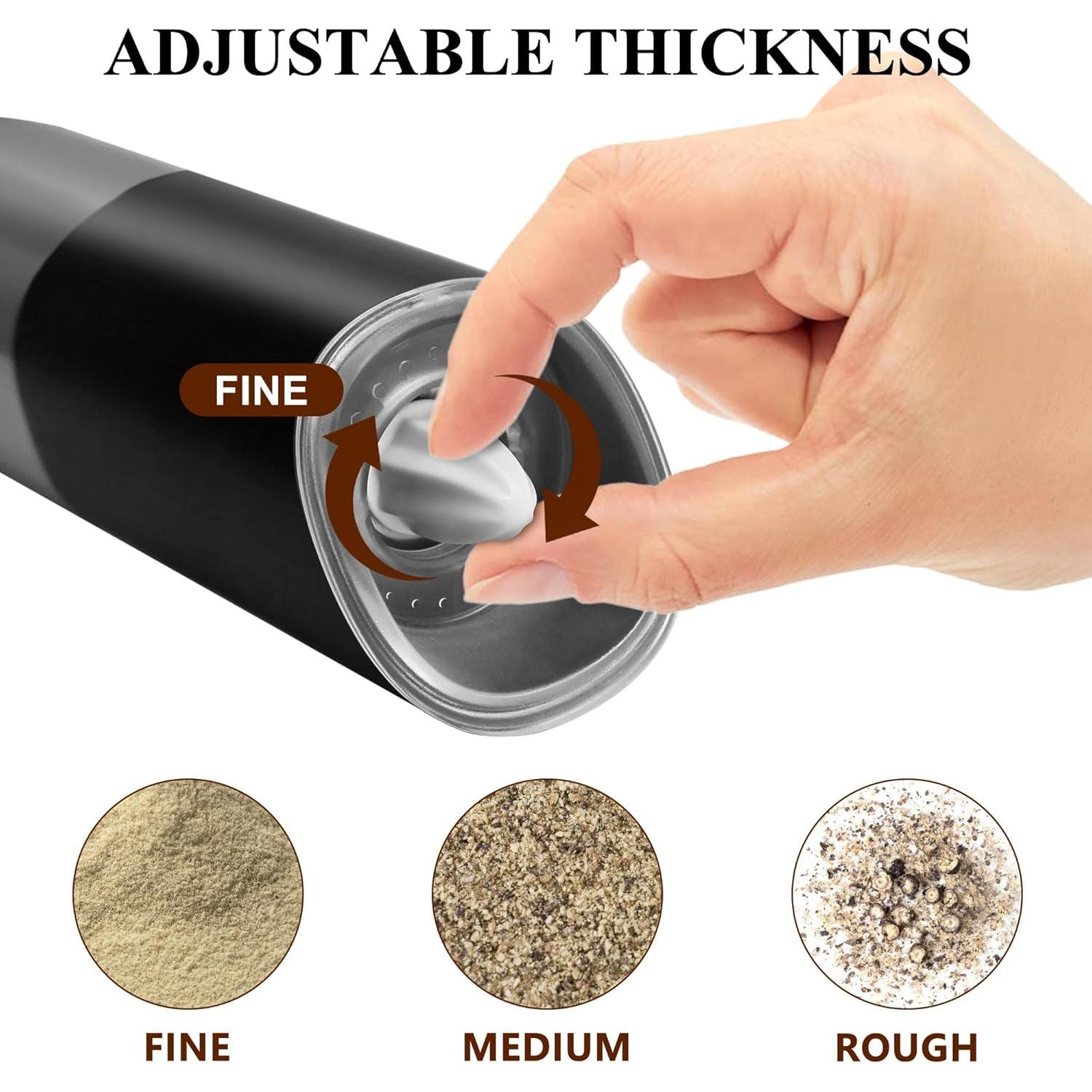 Molino Eléctrico de Sal y Pimienta Vinstein, Acero Inoxidable, Grano Ajustable