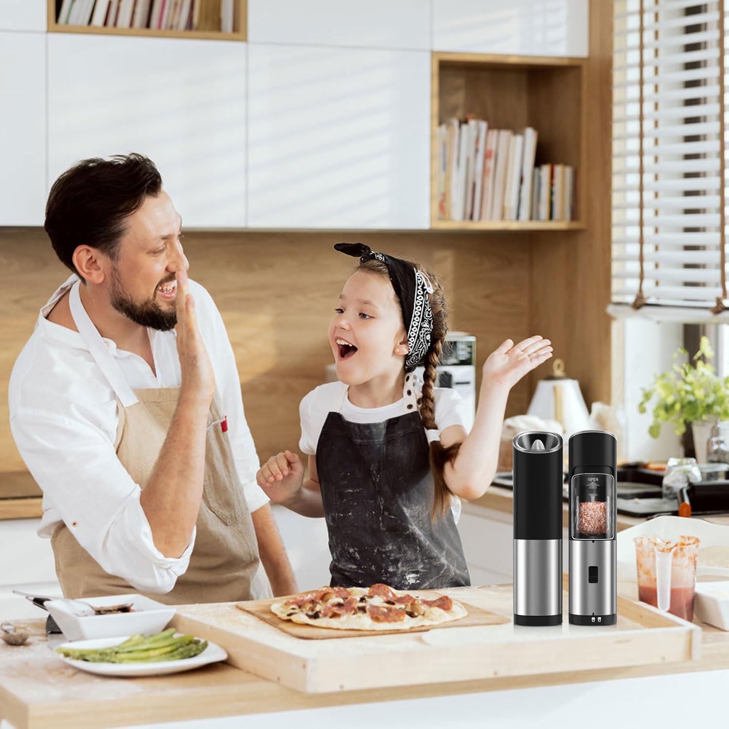 Molino Eléctrico de Sal y Pimienta Vinstein, Acero Inoxidable, Grano Ajustable