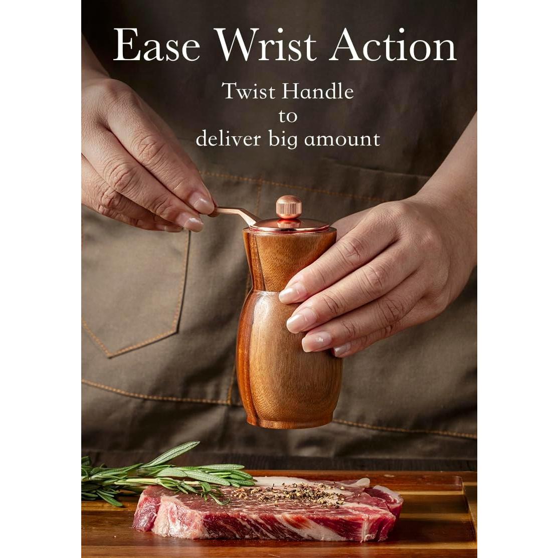 Juego de Molinillos de Sal y Pimienta Stelalloy - Madera Acacia