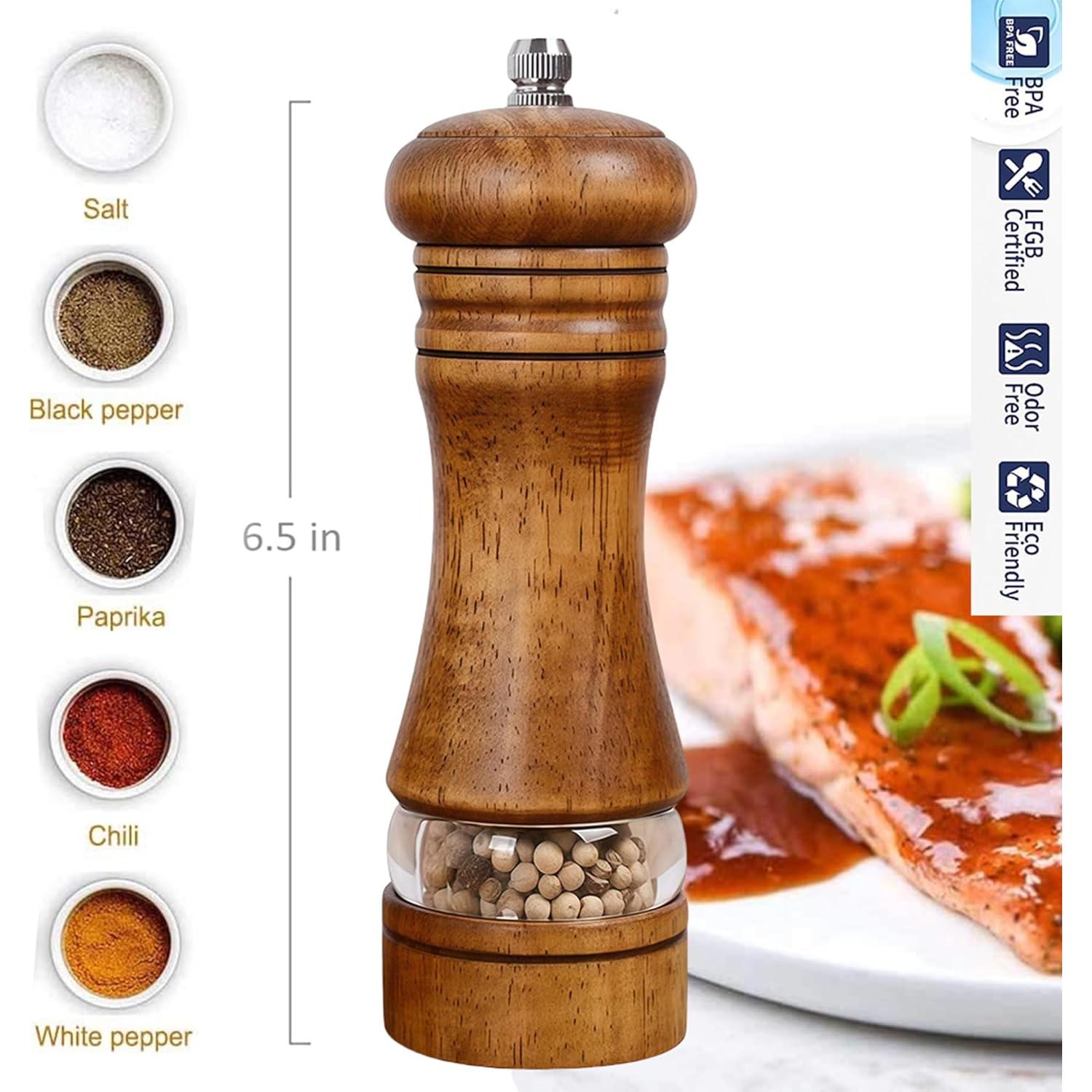 Molino de Pimienta FONGLUAN de Madera 19 cm Ajustable