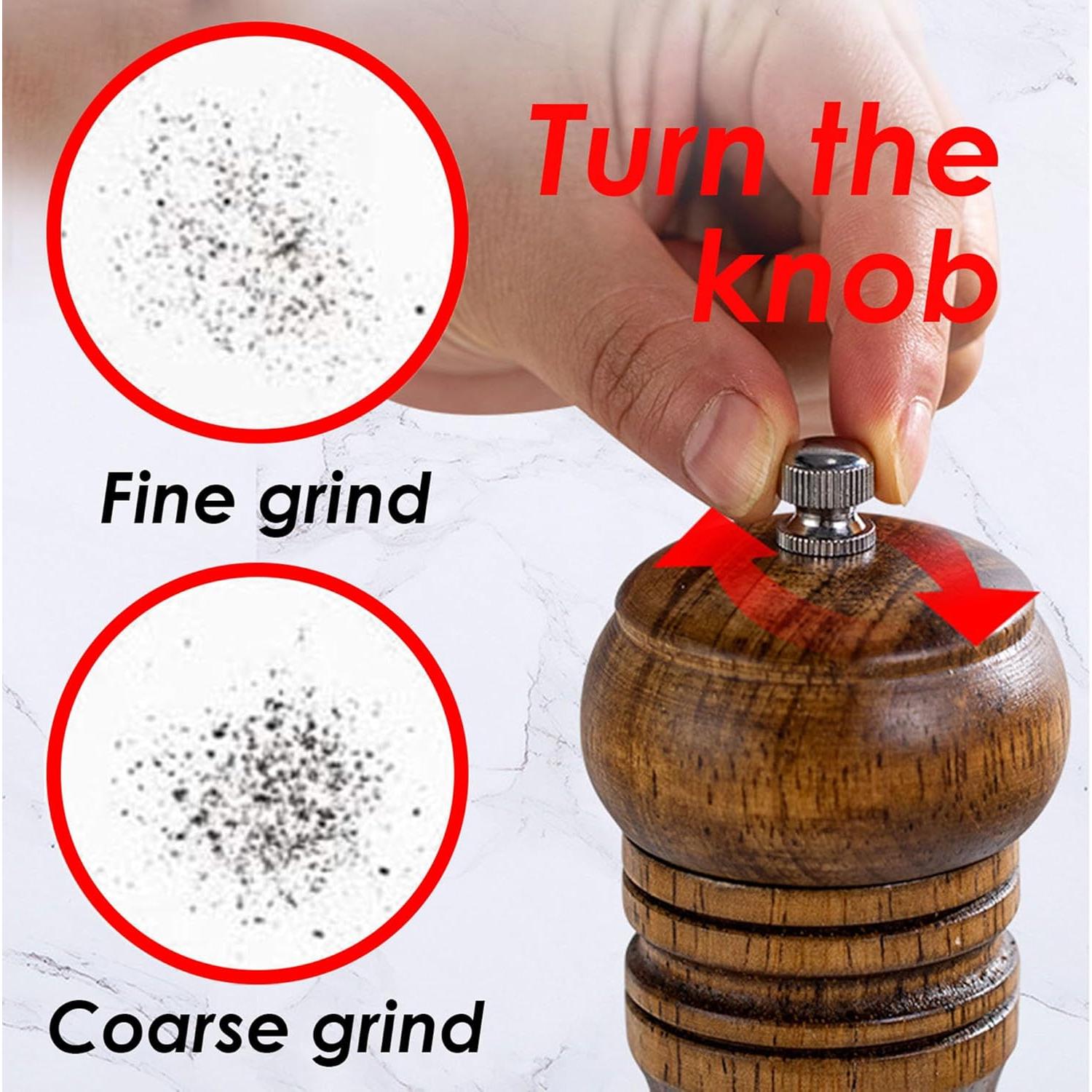 Molino de Pimienta FONGLUAN de Madera 19 cm Ajustable