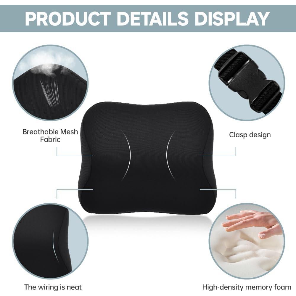 Almohada de Cuello Letumalos Espuma Viscoelástica Negra 0.5kg