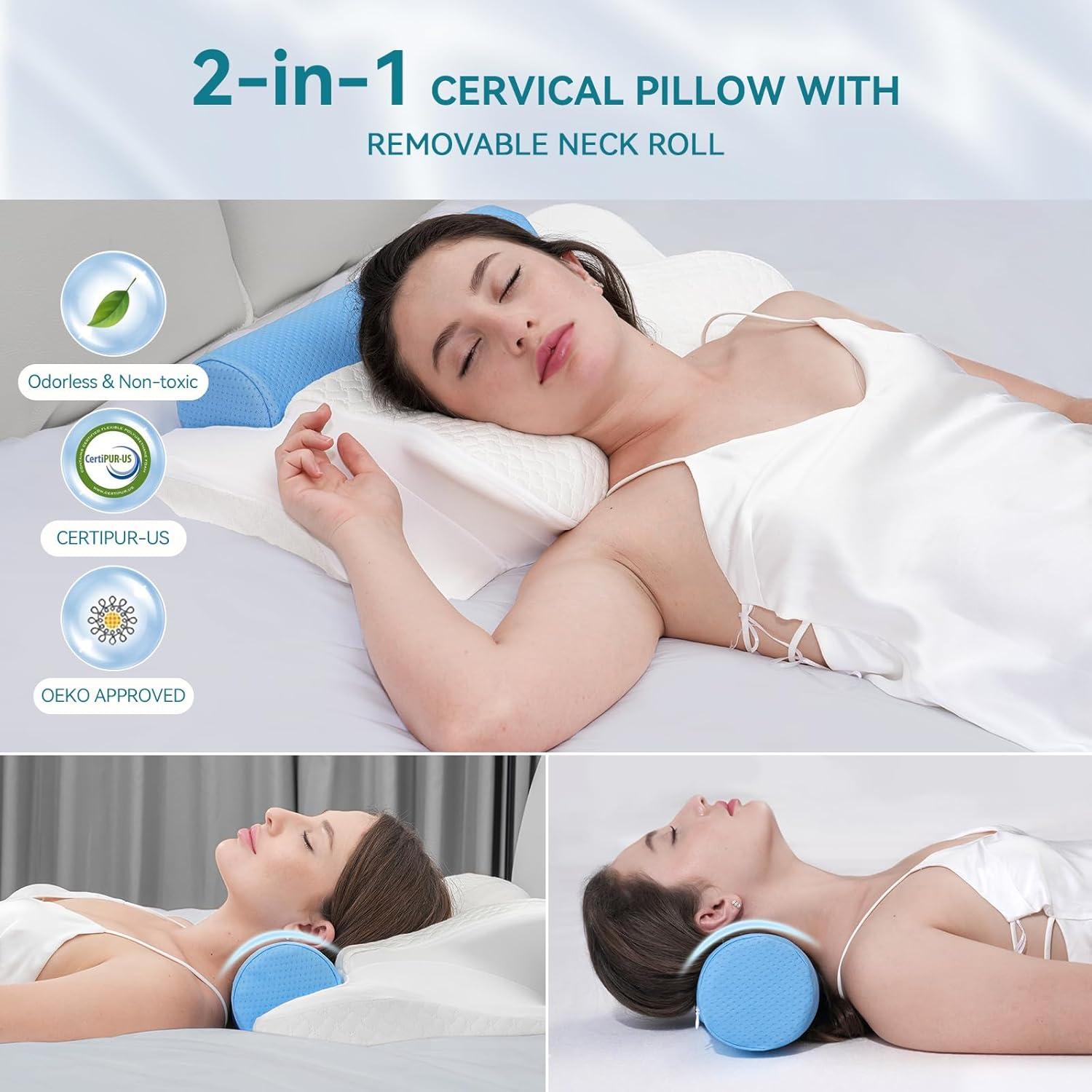 Almohada Cervical DIIKEN JK324-YZJZ Espuma Viscoelástica 2 en 1
