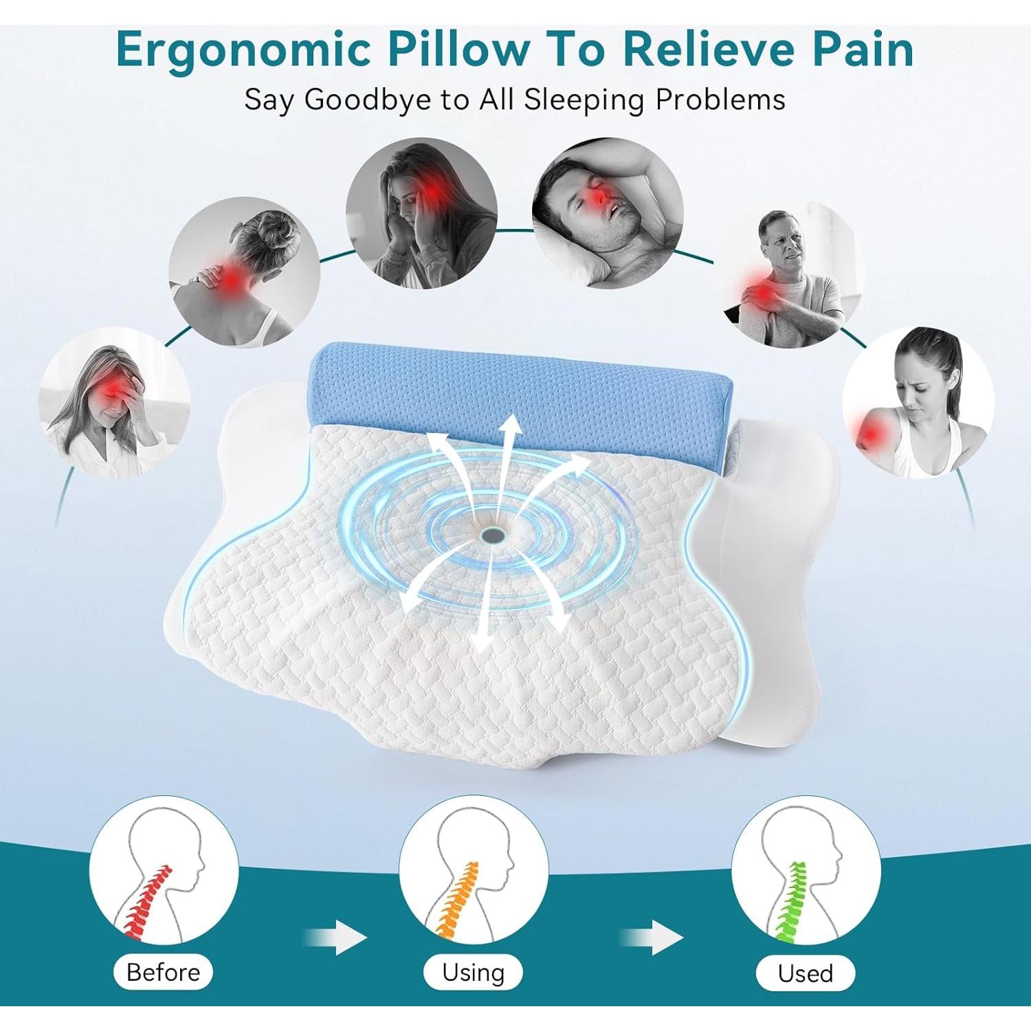 Almohada Cervical DIIKEN JK324-YZJZ Espuma Viscoelástica 2 en 1