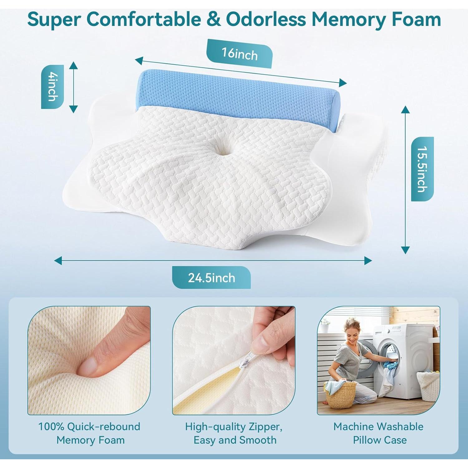 Almohada Cervical DIIKEN JK324-YZJZ Espuma Viscoelástica 2 en 1