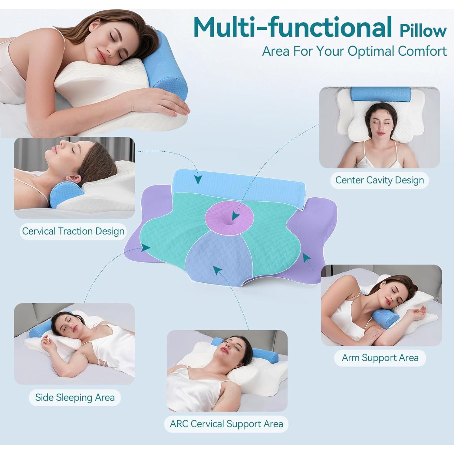 Almohada Cervical DIIKEN JK324-YZJZ Espuma Viscoelástica 2 en 1