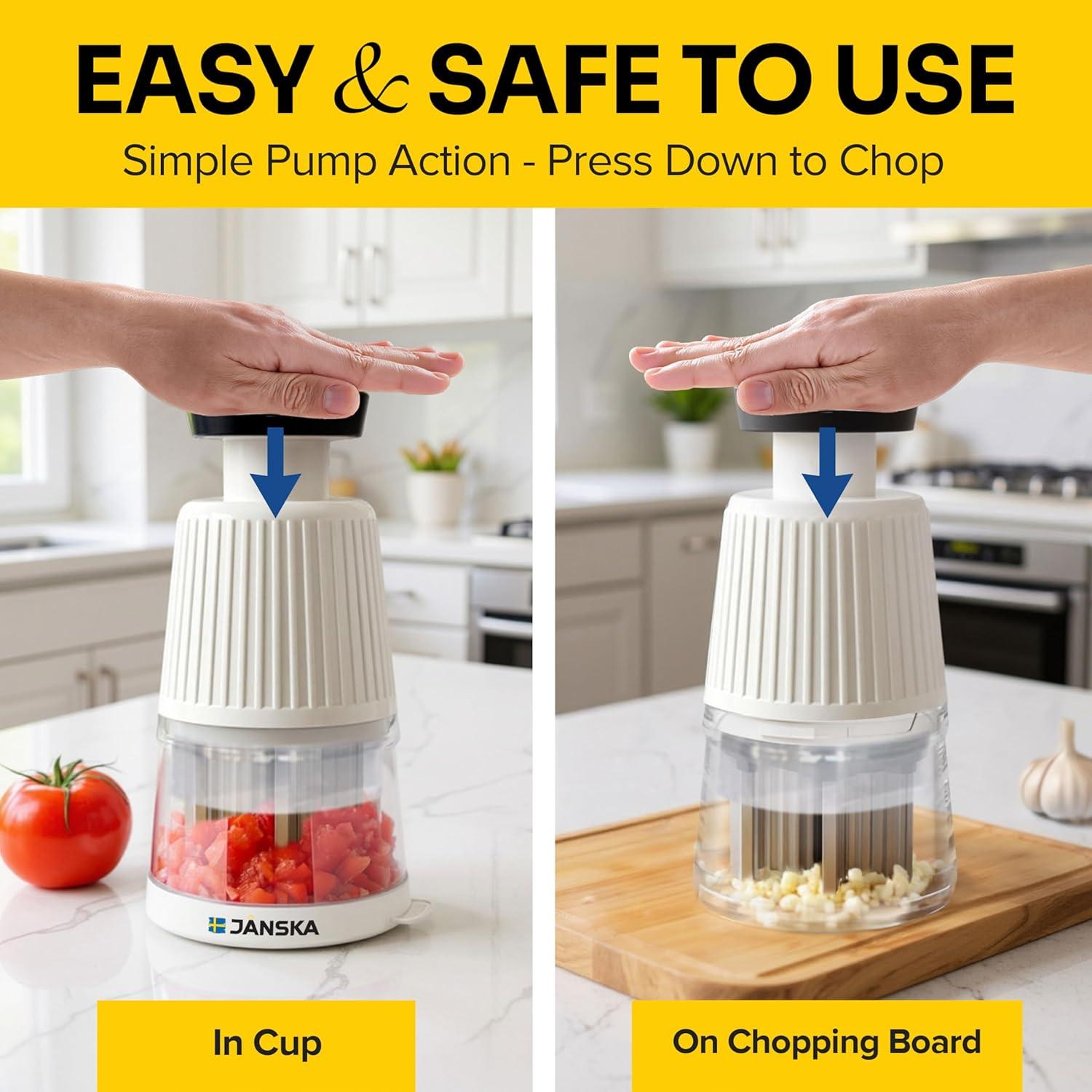 Picador Empujador de Alimentos JANSKA JPC-580, Acero Inoxidable