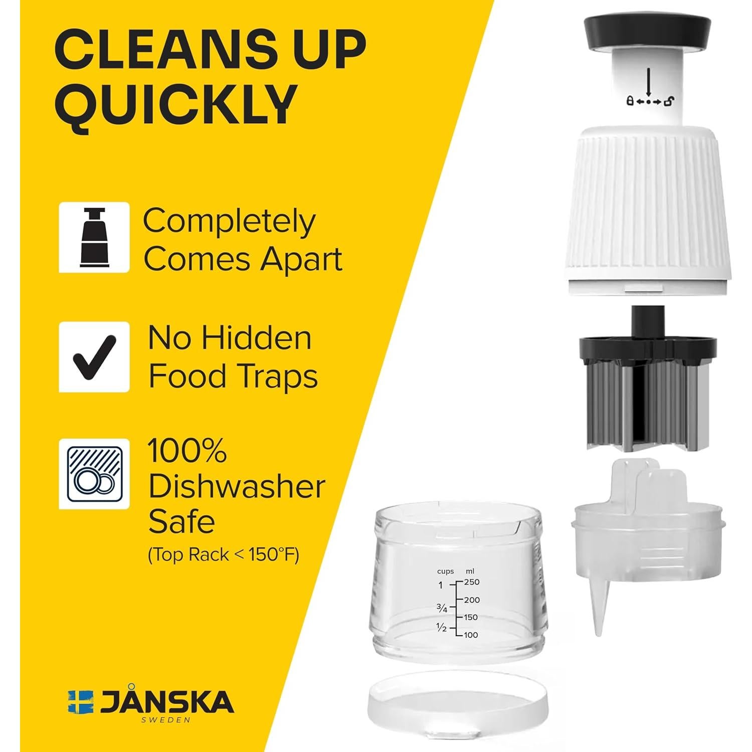 Picador Empujador de Alimentos JANSKA JPC-580, Acero Inoxidable