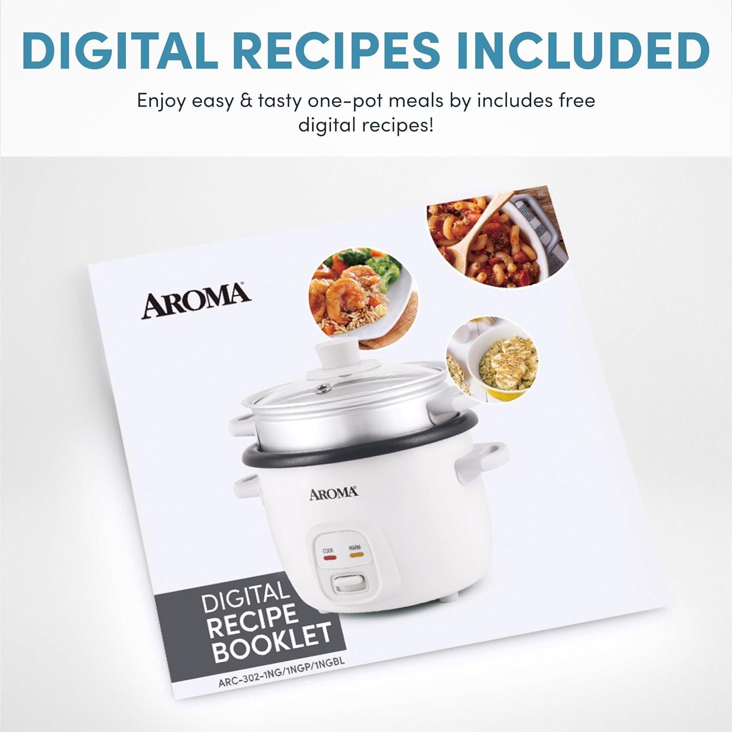 Olla Arrocera AROMA ARC-302-1NG 2-4 Tazas Blanca