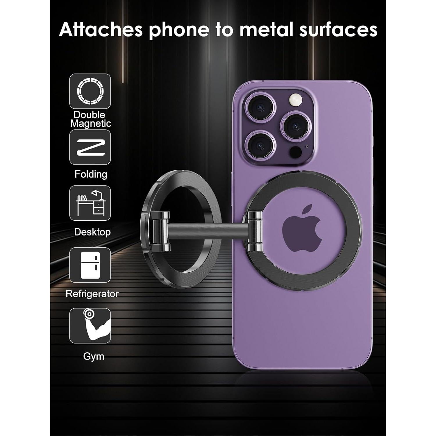 Soporte Magnético Plegable para Teléfono Yumecamp SH111 - Negro