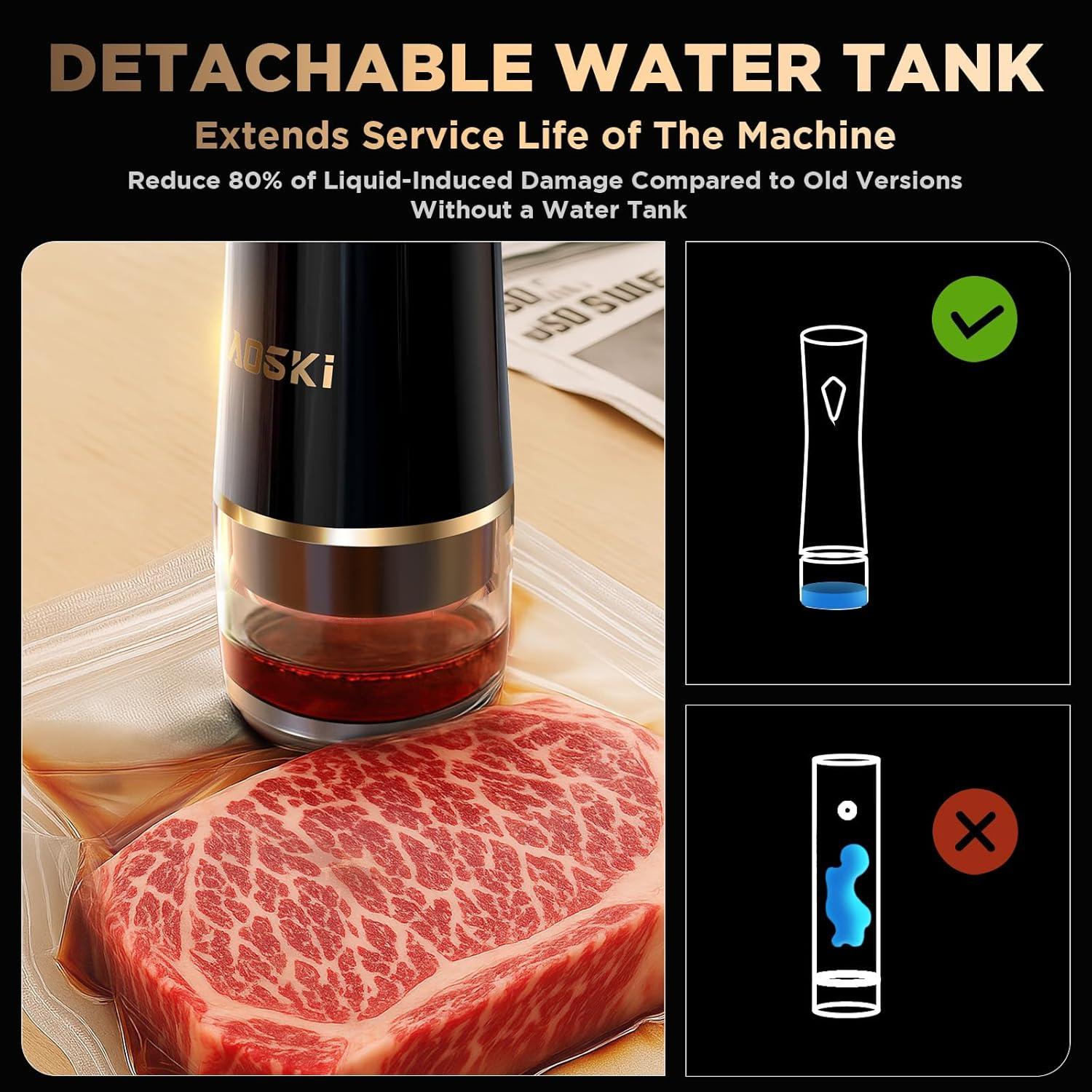 Sellador de Alimentos al Vacío AOSKI Compacto Automático 10 Bolsas