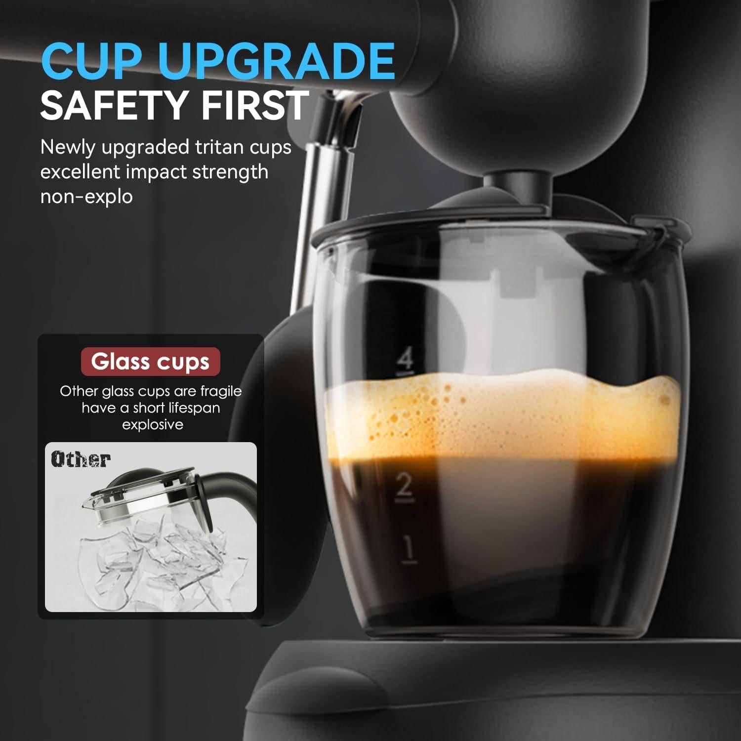 Máquina de Espresso XIXUBX CM510 800W con Espumador de Leche