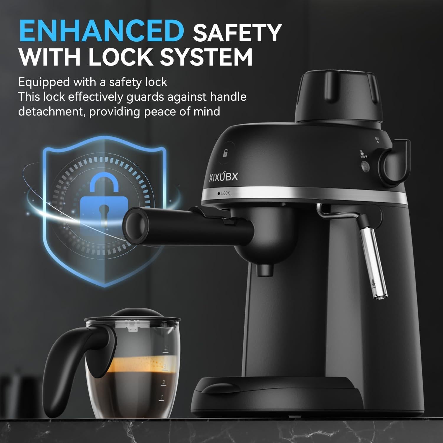 Máquina de Espresso XIXUBX CM510 800W con Espumador de Leche