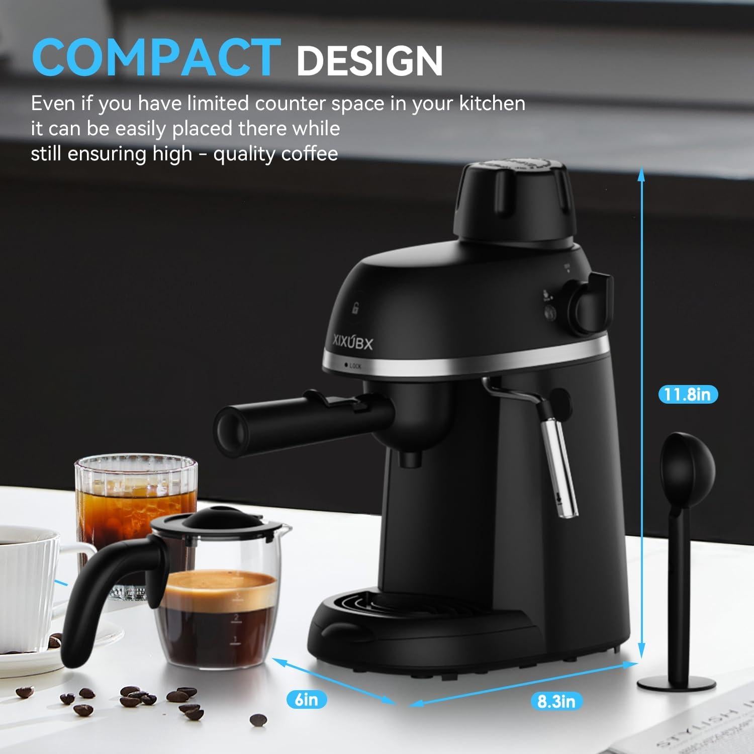 Máquina de Espresso XIXUBX CM510 800W con Espumador de Leche