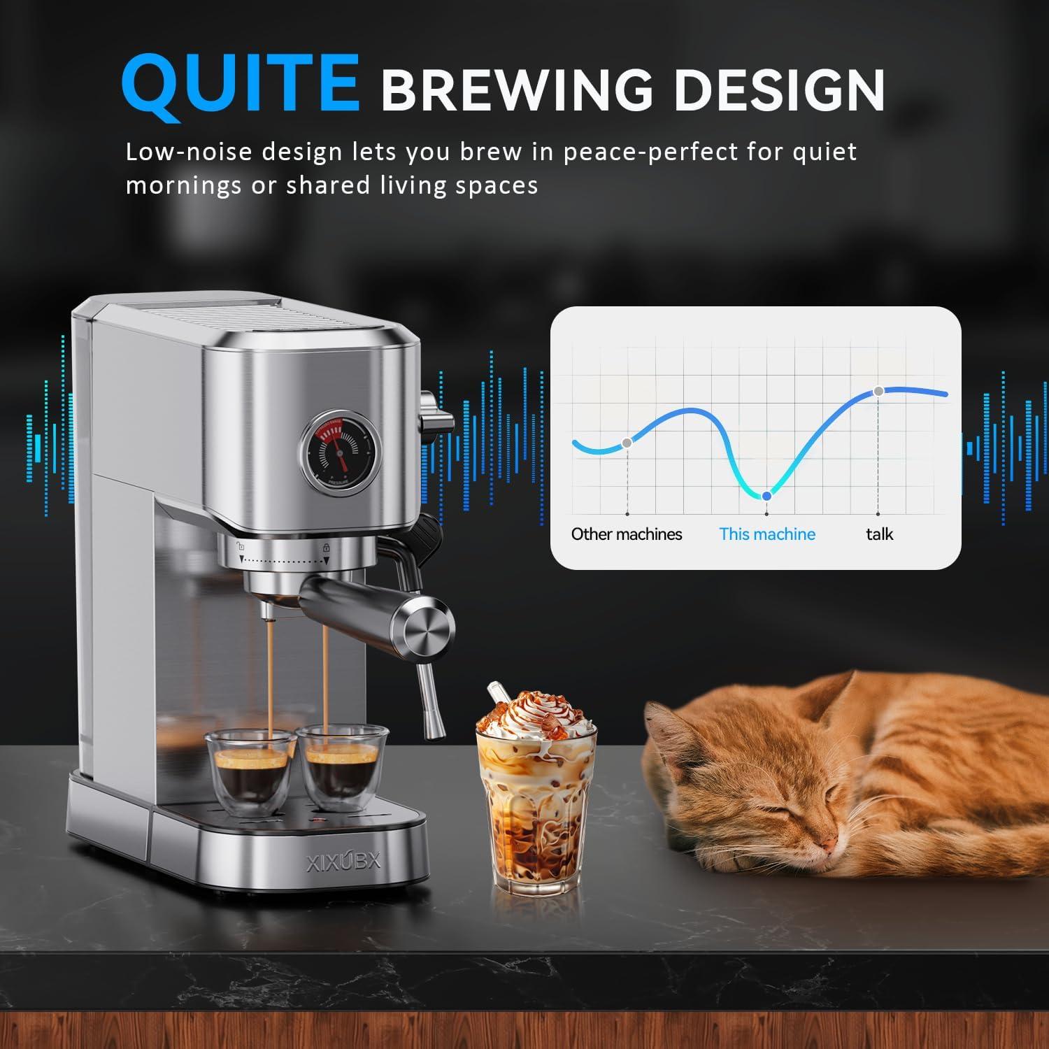 Máquina de Espresso XIXUBX EM720 20Bar con Espumador 1.25L